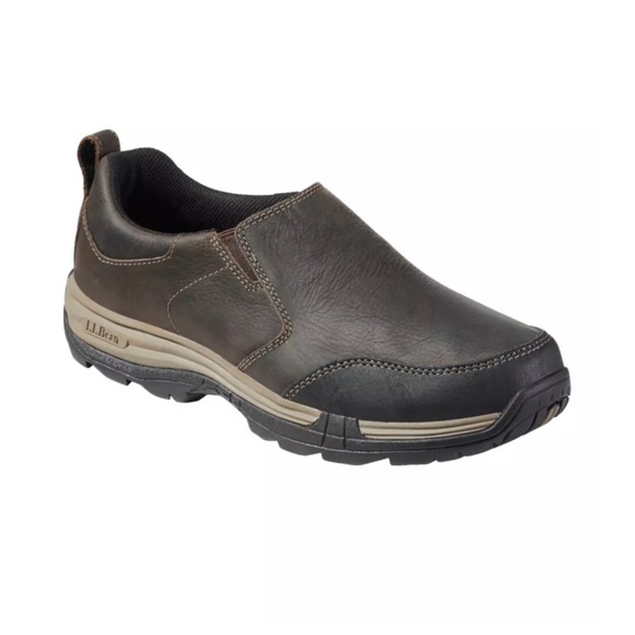 LL Bean Traverse Trail Shoes Mens 8 Brown Leather Slip On Comfort Casual Mocs main image 9